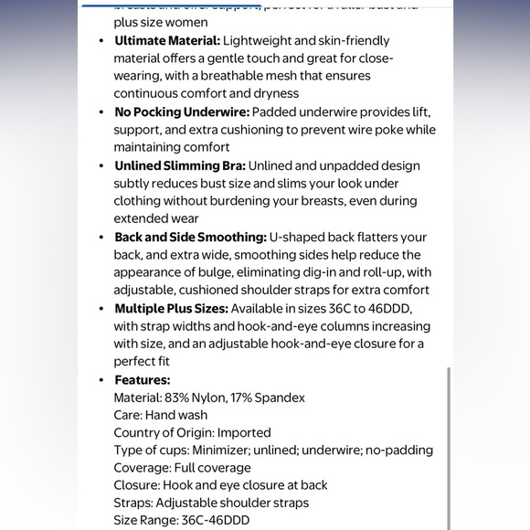 HSIA Enchante Lace enchant Blue Unlined Underwire Bra Sz.42DDD bnwt - Picture 8 of 11